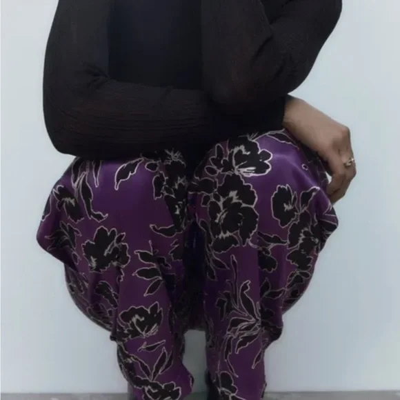 Black Top with Purple Floral Pants - Picture 8 of 10